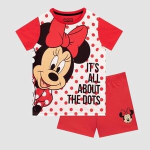 Disney Girls Minnie Mouse Pajamas Kids Short Minnie PJs